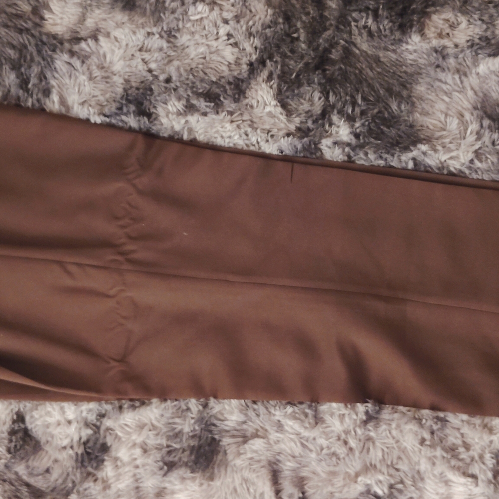 Brown Dress Pants with Straight Leg Cut